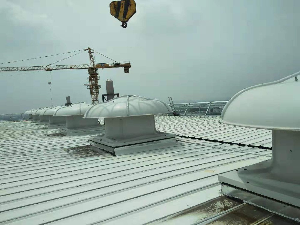 16号玻璃钢风机安装完成